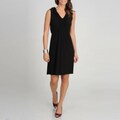 Tiana B. Women's Black Ruffled Neckline Dress