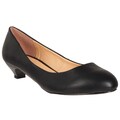 Riverberry Women's Black Wet Kitten Heel Pumps