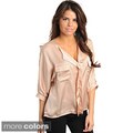 Stanzino Women's Draped Button-down Blouse