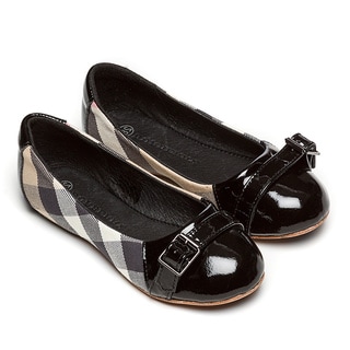 Burberry Girl's Beige Check Slip-on Flats