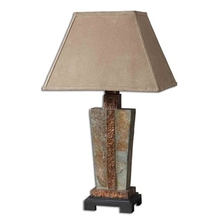 1-light Slate and Copper Accent Lamp