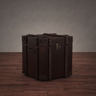 Journey Vintage Tobacco Leather Trunk Side Table
