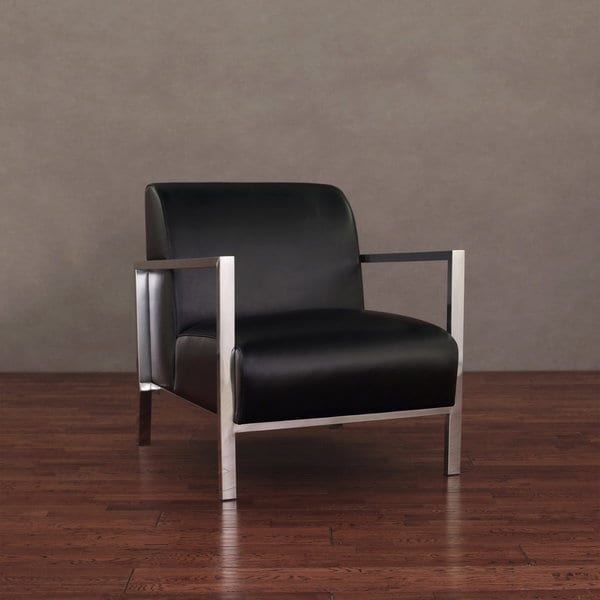 Modena Modern Black Leather Accent Chair - Overstock Shopping - Great