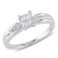 Miadora 10k White Gold 1/4ct TDW Diamond Engagement Ring (H-I, I2-I3)