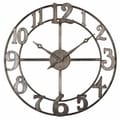 Delevan 32-inch Antiqued Silver Leaf Metal Wall Clock