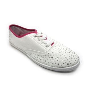 Women's White Platform Canvas Low Cut Sneakers Shoes Ladies Trainers. $31.99 $43.99