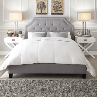 Special Offers INSPIRE Q Grace Grey Linen Button Tufted Arched Bridge Upholstered King-sized Platform Bed
