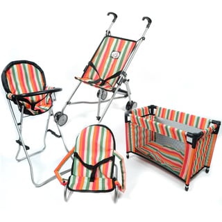 The New York Doll Collection 4-piece Doll Playset with Stroller