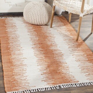 Safavieh Hand-woven Montauk Orange Cotton Rug (2'6 x 4')