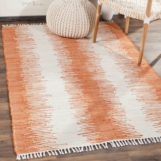 Safavieh Hand-woven Montauk Orange Cotton Rug (4' x 6')