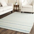 Safavieh Hand-woven Kilim Light Blue/ Ivory Wool Rug (8' x 10')