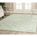 Safavieh Hand-knotted Mosaic Cream/ Aqua Wool/ Viscose Rug (4' x 6')