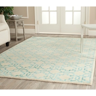 Online Specials  Safavieh Hand-knotted Mosaic Cream/ Aqua Wool/ Viscose Rug (9' x 12')