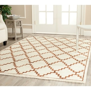 (^.^)/  Safavieh Hand-knotted Mosaic Ivory/ Brown Wool/ Viscose Rug (9' x 12')