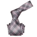 Republic Men's Grey/ Pink Plaid Microfiber Neck Tie