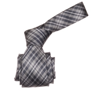 Republic Men's Grey/ White Plaid Microfiber Neck Tie
