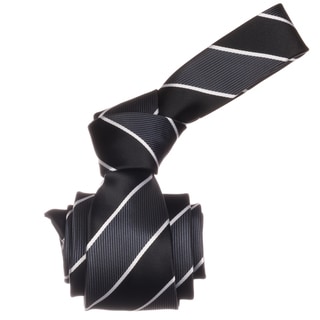 Republic Men's Black Stripe Microfiber Neck Tie