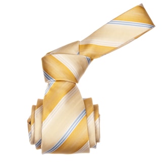 Republic Men's Yellow Striped Microfiber Neck Tie
