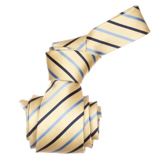 Republic Men's Yellow/ Blue Striped Microfiber Neck Tie