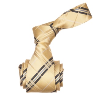 Republic Men's Yellow Plaid Microfiber Neck Tie