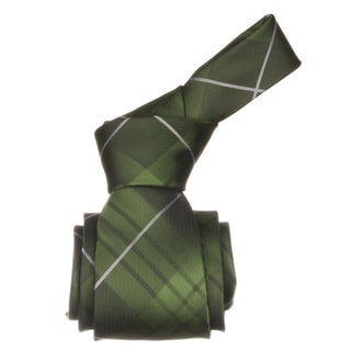 Republic Men's Green Plaid Microfiber Neck Tie