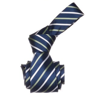 Republic Men's Navy/ Green Striped Microfiber Neck Tie