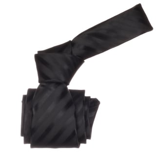 Republic Men's Black Striped Microfiber Neck Tie