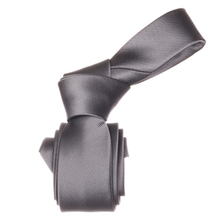 Republic Men's Solid Grey Microfiber Skinny Neck Tie