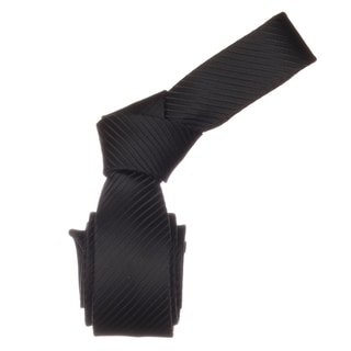 Republic Men's Solid Black Microfiber Skinny Neck Tie