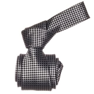 Republic Men's Black and Silver Dotted Microfiber Neck Tie