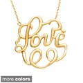 La Preciosa Sterling Silver Large 'Love' Monogram Necklace