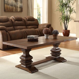 Atelier Traditional French Burnished Brown Pedestal Cocktail Table