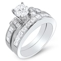14k White Gold 2 3/4ct TDW Certified Diamond Bridal Ring Set (G-H, SI1-SI2)