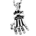 Stainless Steel Skull and Skeleton Hand Necklace
