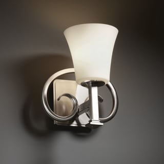 Round Flared Brushed Nickel 1-light Wall Sconce