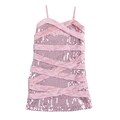 Paulinie Girls Dusty Rose Sequin Striped Dress