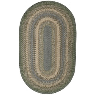 Del Mar Blue Cotton Braided Oval Rug (1'8 x 2'6)