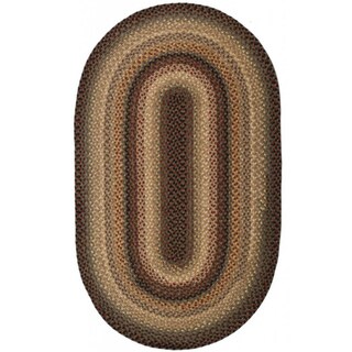 Shawnee Turquoise Cotton Braided Oval Rug (1'8 x 2'6)