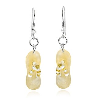 Island Summer Fun Mother of Pearl Flip Flop Earrings (Philippines)