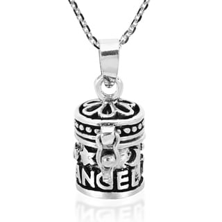 Dream Angel Prayer Box Locket .925 Sterling Silver Necklace (Thailand)