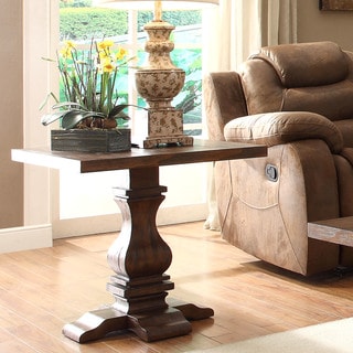 Atelier Traditional French Burnished Brown Pedestal End Table