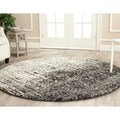 Safavieh Retro Black/ Grey Rug (8' x 8' Round)