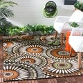 Safavieh Veranda Piled Indoor/ Outdoor Cream/ Blue Rug (5'3 x 7'7)