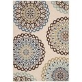 Safavieh Veranda Piled Indoor/ Outdoor Cream/ Blue Rug (4' x 5'7)