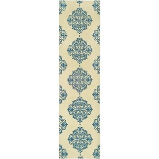 Safavieh Hand-hooked Chelsea Ivory/ Blue Wool Rug (2'6 x 14')