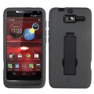 ASMYNA Black/ Grey Symbiosis Stand Protector Cover for Motorola XT907