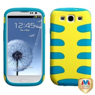 MYBAT Yellow/ Tropical Teal Fishbone Cover for Samsung Galaxy S III