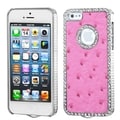 MYBAT Hot Pink Leather Dazzling Case with Diamonds for Apple iPhone 5