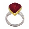 De Buman 18k Yellow Gold and Sterling Silver Ruby Ring
