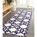 Safavieh Hand-woven Moroccan Dhurrie Ivory Wool Rug (2'6 x 8')